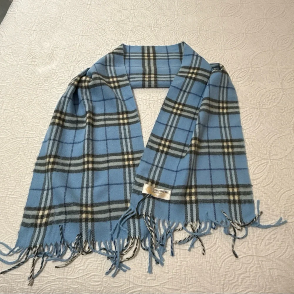 Cashmere Scarf By Royal Rossi 100%‎ Cashmere Plaid Mongolia 62”x 12” Preppy